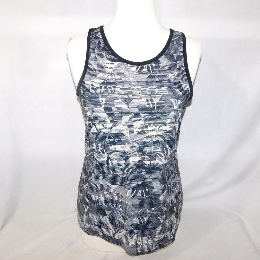 Columbia Omni-Wick Back White Flower Patten Tank Top Womens Small